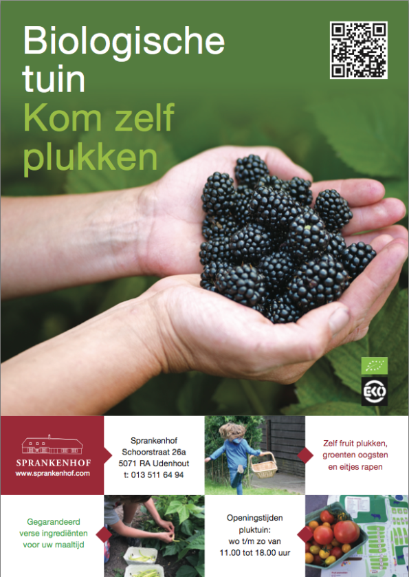Voorkant folder 2016 biologische tuin Sprankenhof